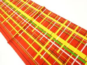 本場筑前博多格子模様織出し名古屋帯